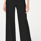 Calça feminina Petite com cinto lateral e perna larga, preta, tamanho 8 P, da Inc International Concepts