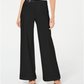 Calça feminina Petite com cinto lateral e perna larga, preta, tamanho 8 P, da Inc International Concepts