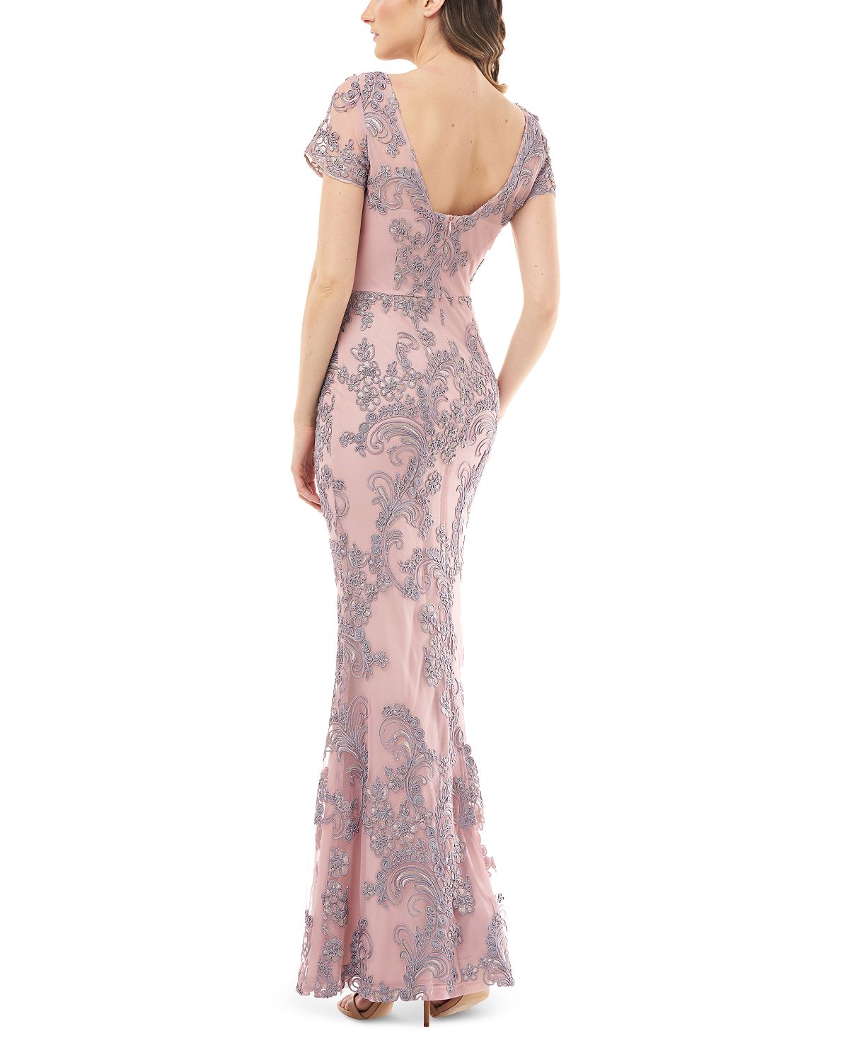 Vestido de festa feminino Soutache da JS Collections, rosa, tamanho 16