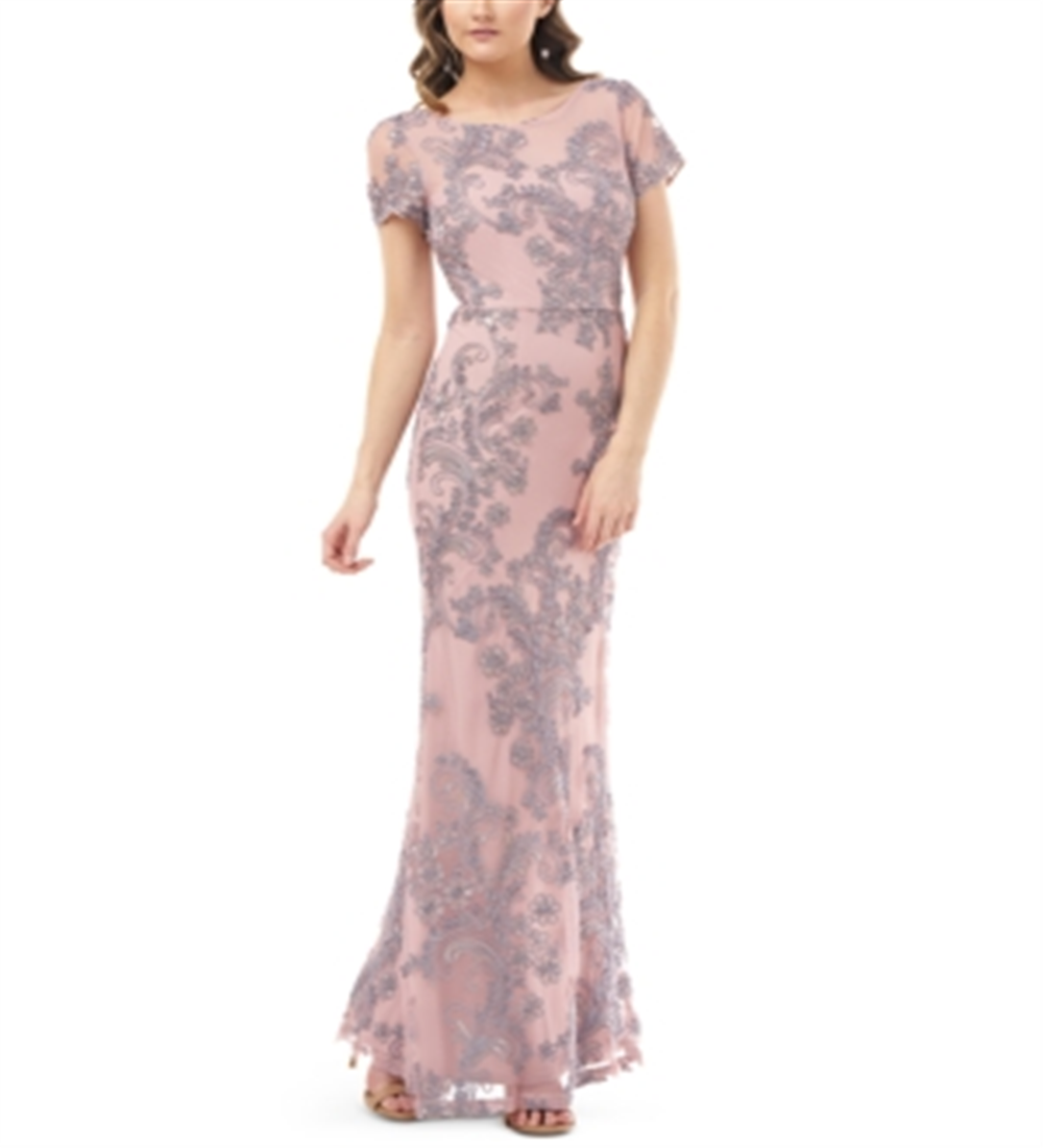 Vestido de festa feminino Soutache da JS Collections, rosa, tamanho 16