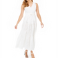 Vestido longo bordado Calvin Klein feminino branco - tamanho 12