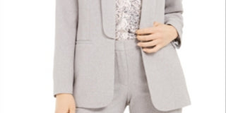 Calvin Klein Parker Blazer Aberto Frontal Feminino Cinza Tamanho 4 Petite