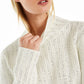 Suéter feminino de gola alta com detalhes INC International Concepts, branco, tamanho P