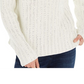 Suéter feminino de gola alta com detalhes INC International Concepts, branco, tamanho P