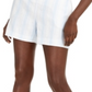 Shorts de linho listrado com cinto Inc Azul Tamanho XXL