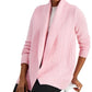 Cardigan Charter Club com gola xale e frente aberta, rosa, tamanho XS