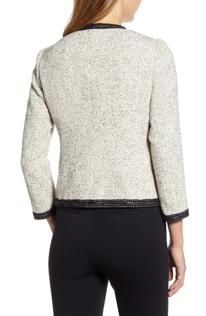Jaqueta texturizada com zíper feminina Anne Klein - bege, tamanho 16