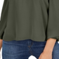 Blusa feminina Bar III com decote em V e ombros descobertos, verde, tamanho XX-G