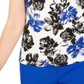 Blusa floral feminina Calvin Klein separada, azul, tamanho pequeno