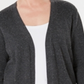 Karen Scott Cardigan Feminino Petite Aberto na Frente Cinza Tamanho Petit M