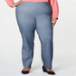 Calça skinny feminina Charter Club Tummy Control, azul, tamanho 24W