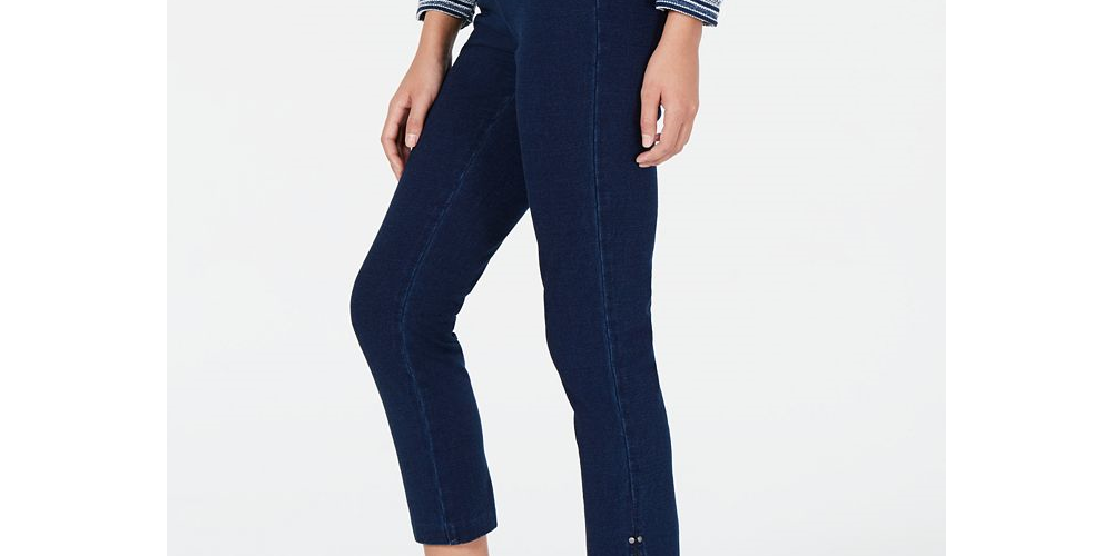 Calça capri feminina estilo &amp; co, preta, tamanho 8