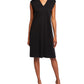 Vestido Eileen Fisher Feminino Plus Size com Decote em V Preto Tamanho 2X