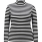 Blusa listrada de gola alta feminina Style &amp; Co, preta, tamanho GG