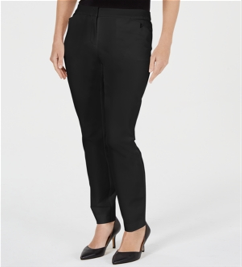 Calça Alfani Feminina Slim Fit com Bolso Entalhado, Preta, Tamanho 4