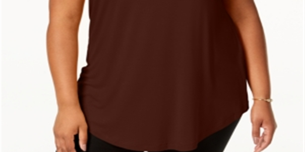 Blusa feminina manga curta JM Collection vinho tamanho 1X