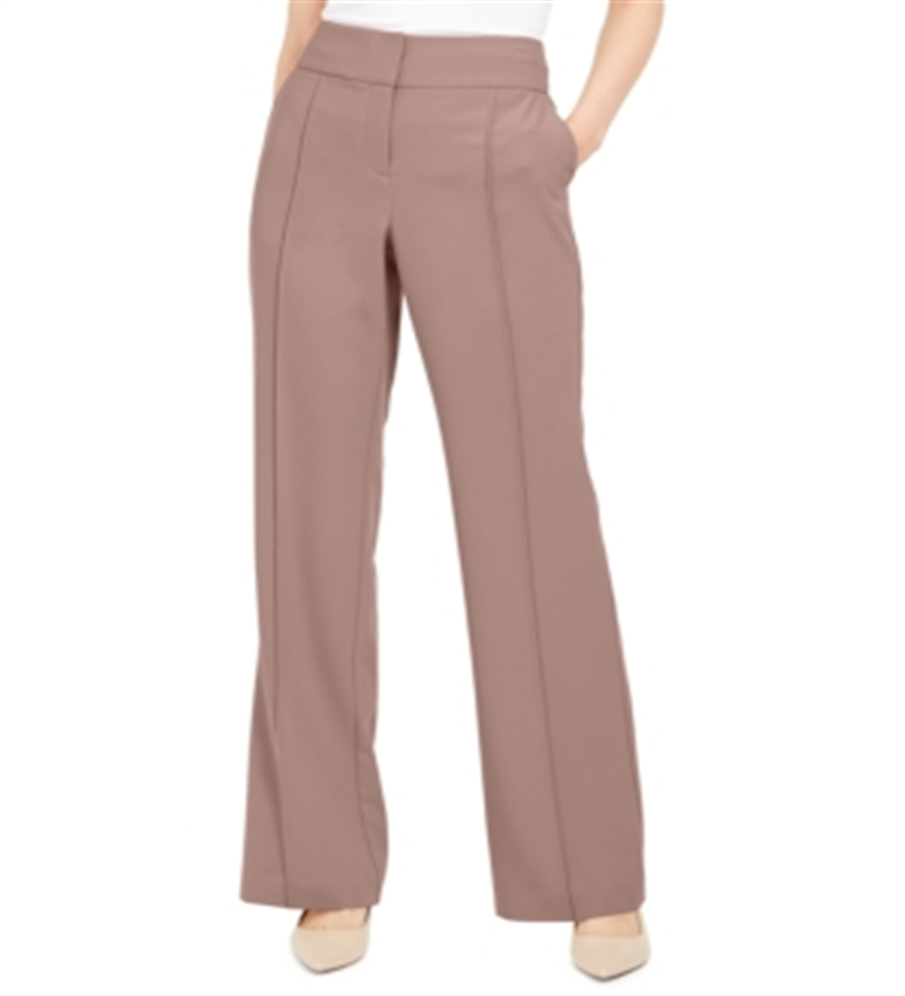 Calça Alfani Feminina Pintuck de Cintura Alta Preta Tamanho 12