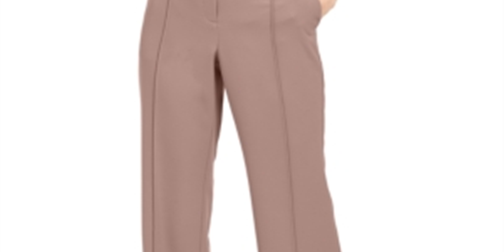 Calça Alfani Feminina Pintuck de Cintura Alta Preta Tamanho 12