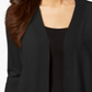 Cardigan feminino JM Collection com manga flare e frente aberta, preto, tamanho pequeno M