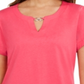 Camiseta feminina Karen Scott Keyhole laranja tamanho XS