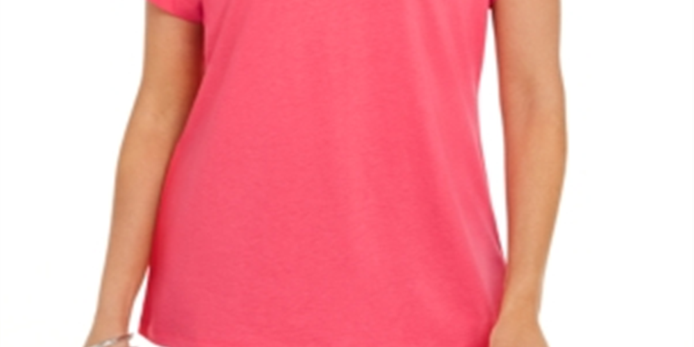 Camiseta feminina Karen Scott Keyhole laranja tamanho XS