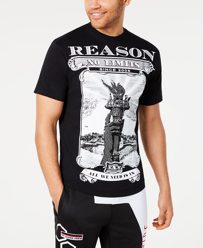 Camiseta gráfica Reason No Limits Masculina Branca Tamanho Médio