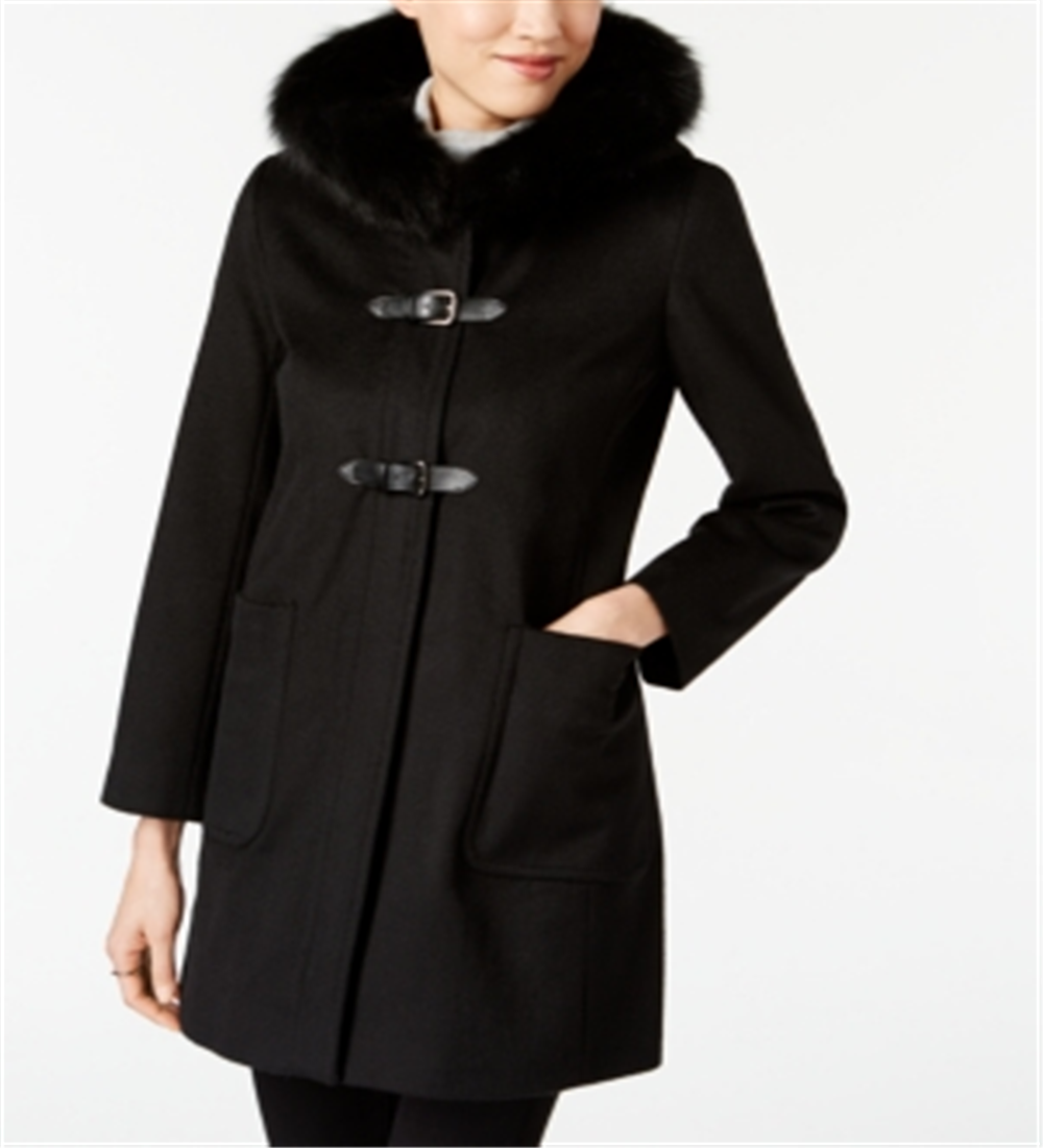 Casaco de noite feminino com zíper Forecaster of Boston, preto, tamanho 12