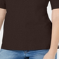 Karen Scott Blusa feminina de algodão com mangas e cadarço, marrom, tamanho pequeno