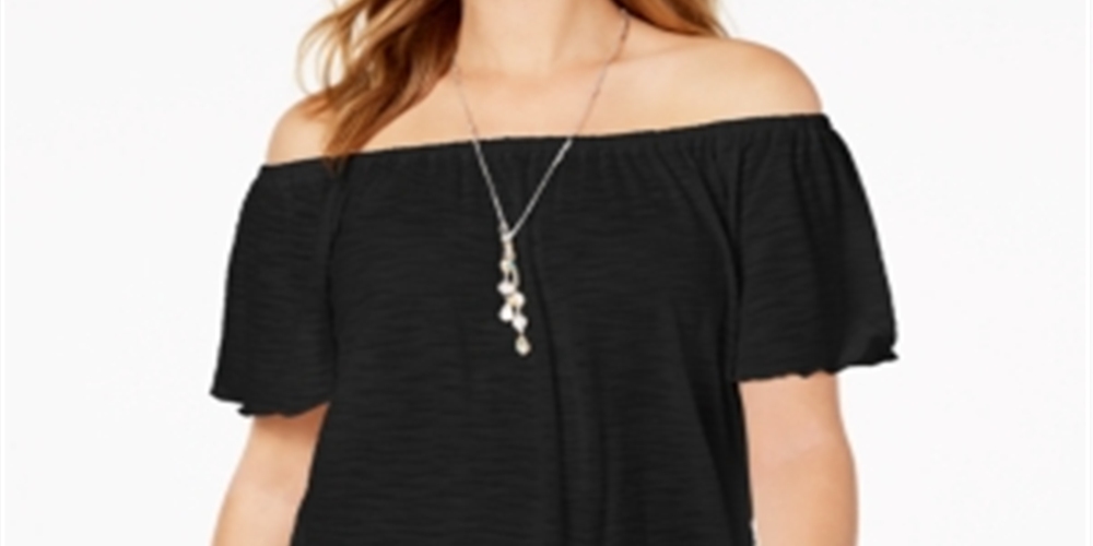 Top conversível tomara que caia feminino Style &amp; Co, preto, tamanho XX-G