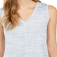 Regata feminina estilo &amp; co com decote em V alto e baixo, azul, tamanho pequeno