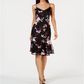 Vestido tubinho com sobreposição de malha com miçangas Adrianna Papell feminino, preto, tamanho 12
