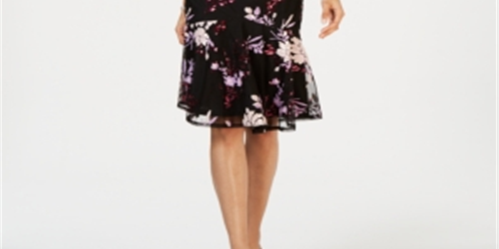 Vestido tubinho com sobreposição de malha com miçangas Adrianna Papell feminino, preto, tamanho 12