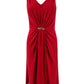 Vestido Ralph Lauren Feminino com Broche de Cristal e Babados Vermelho Tamanho 18