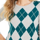 Suéter feminino Charter Club Argyle com gola redonda, verde, tamanho XX-G