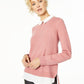 Suéter feminino Charter Club de cashmere com detalhes em camadas, rosa, tamanho pequeno P/M