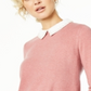 Suéter feminino Charter Club de cashmere com detalhes em camadas, rosa, tamanho pequeno P/M