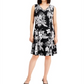 Vestido feminino JM Collection Tropic Palapa com detalhes, preto, tamanho X-S