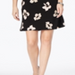Vestido evasê feminino Tommy Hilfiger estampado em jersey com manga sino, preto, tamanho 16