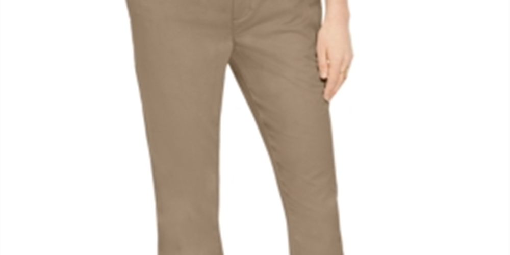 Calça Chino Bootcut de Algodão Feminina Style &amp; Co Marrom Tamanho 14