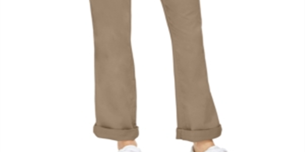 Calça Chino Bootcut de Algodão Feminina Style &amp; Co Marrom Tamanho 14