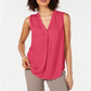 Blusa regata feminina Alfani com decote em V, rosa, tamanho pequeno P/M