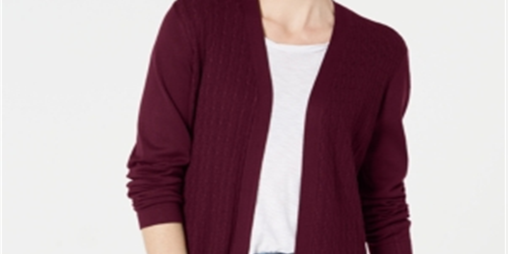 Karen Scott Cardigan Feminino Frente Aberta Vermelho Tamanho P