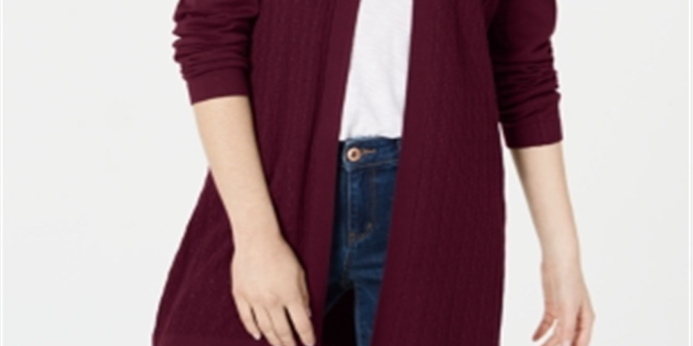 Karen Scott Cardigan Feminino Frente Aberta Vermelho Tamanho P