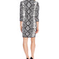 Vestido curto feminino Vince Camuto com estampa animal - cinza, tamanho XS