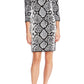 Vestido curto feminino Vince Camuto com estampa animal - cinza, tamanho XS