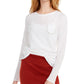Blusa feminina de algodão com strass e bolso, tamanho médio, da INC International Concepts