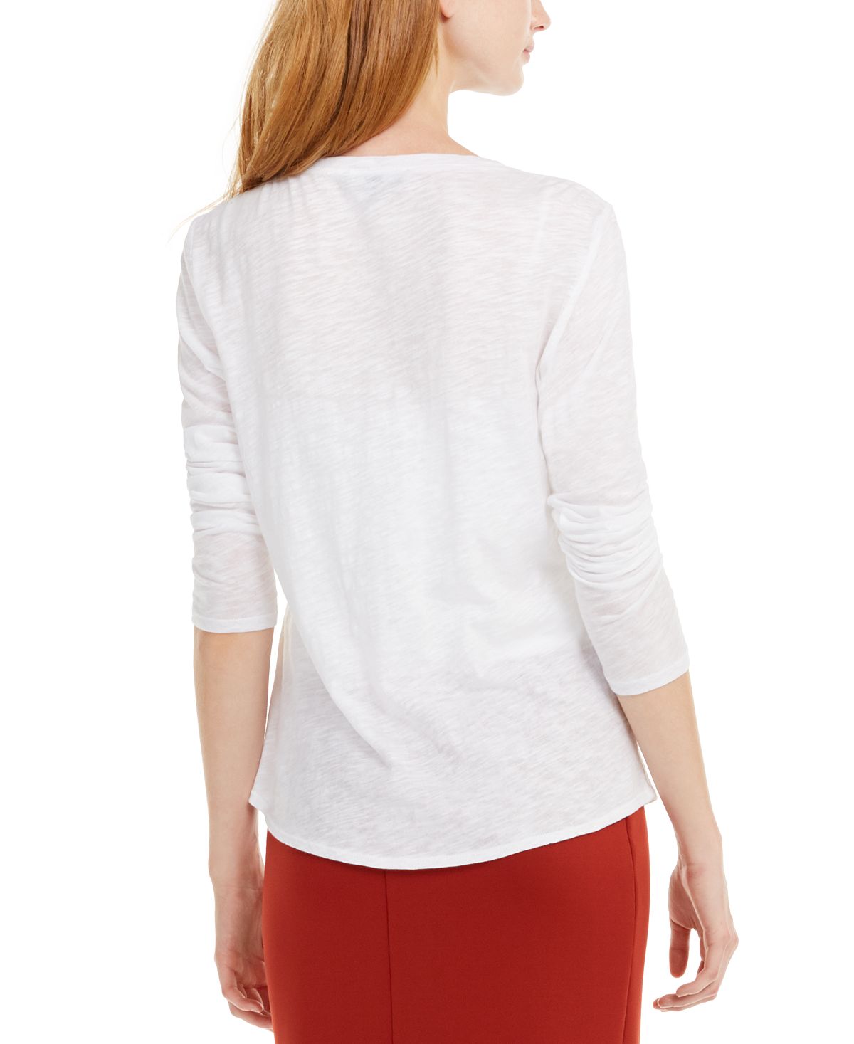 Blusa feminina de algodão com strass e bolso, tamanho médio, da INC International Concepts