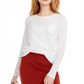 Blusa feminina de algodão com strass e bolso, tamanho médio, da INC International Concepts