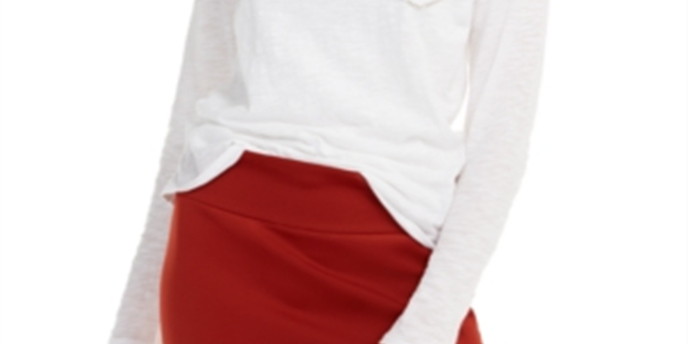 Blusa feminina de algodão com strass e bolso, tamanho médio, da INC International Concepts