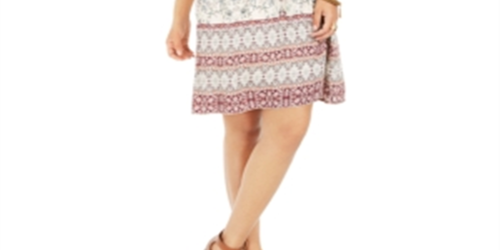 Vestido camponês estampado pequeno estilo &amp; co, manga 3/4, marrom, tamanho pequeno P